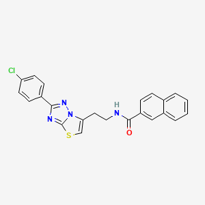 molecular formula C23H17ClN4OS B2586783 N-(2-(2-(4-chlorophenyl)thiazolo[3,2-b][1,2,4]triazol-6-yl)ethyl)-2-naphthamide CAS No. 891097-76-0