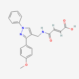 molecular formula C21H19N3O4 B2586791 (2E)-3-({[3-(4-methoxyphenyl)-1-phenyl-1H-pyrazol-4-yl]methyl}carbamoyl)prop-2-enoic acid CAS No. 957047-74-4