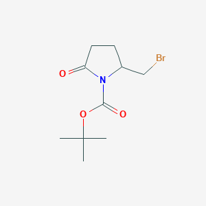 molecular formula C10H16BrNO3 B2586810 Tert-butyl 2-(bromomethyl)-5-oxopyrrolidine-1-carboxylate CAS No. 958248-90-3