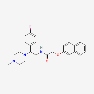 molecular formula C25H28FN3O2 B2586812 N-(2-(4-fluorophenyl)-2-(4-methylpiperazin-1-yl)ethyl)-2-(naphthalen-2-yloxy)acetamide CAS No. 903252-29-9