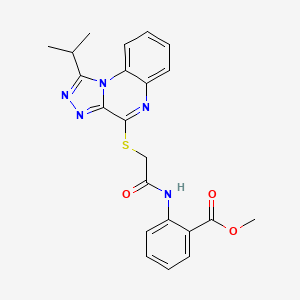 molecular formula C22H21N5O3S B2586820 Methyl 2-(2-{[1-(propan-2-yl)-[1,2,4]triazolo[4,3-a]quinoxalin-4-yl]sulfanyl}acetamido)benzoate CAS No. 1251571-39-7