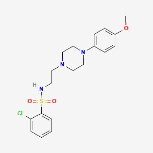 molecular formula C19H24ClN3O3S B2586821 2-chloro-N-(2-(4-(4-methoxyphenyl)piperazin-1-yl)ethyl)benzenesulfonamide CAS No. 1049389-29-8