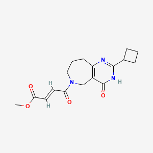 molecular formula C17H21N3O4 B2586826 Methyl (E)-4-(2-cyclobutyl-4-oxo-5,7,8,9-tetrahydro-3H-pyrimido[5,4-c]azepin-6-yl)-4-oxobut-2-enoate CAS No. 2411333-93-0