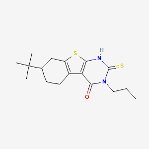 molecular formula C17H24N2OS2 B2586829 7-tert-butyl-3-propyl-2-sulfanylidene-5,6,7,8-tetrahydro-1H-[1]benzothiolo[2,3-d]pyrimidin-4-one CAS No. 744241-98-3