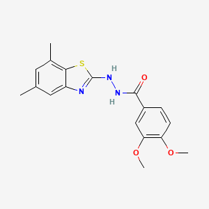 B2586856 N'-(5,7-dimethyl-1,3-benzothiazol-2-yl)-3,4-dimethoxybenzohydrazide CAS No. 851987-55-8