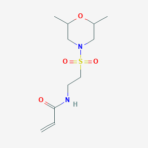 molecular formula C11H20N2O4S B2586864 N-[2-(2,6-Dimethylmorpholin-4-yl)sulfonylethyl]prop-2-enamide CAS No. 2305527-32-4