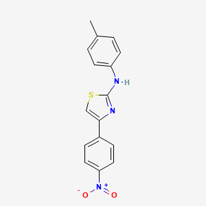 molecular formula C16H13N3O2S B2586866 N-(4-methylphenyl)-4-(4-nitrophenyl)-1,3-thiazol-2-amine CAS No. 312915-04-1