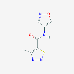 molecular formula C7H6N4O2S B2586875 N-(isoxazol-4-yl)-4-methyl-1,2,3-thiadiazole-5-carboxamide CAS No. 1396638-08-6