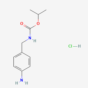 molecular formula C11H17ClN2O2 B2586880 propan-2-yl N-[(4-aminophenyl)methyl]carbamate hydrochloride CAS No. 1049732-05-9
