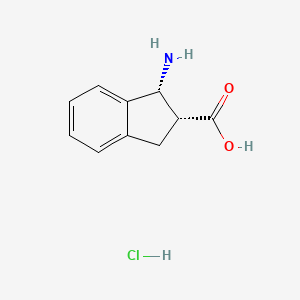 molecular formula C10H12ClNO2 B2586920 cis-1-Amino-indan-2-carboxylic acid hydrochloride CAS No. 135053-09-7; 327178-41-6