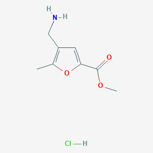 molecular formula C8H12ClNO3 B2586925 Methyl 4-(aminomethyl)-5-methylfuran-2-carboxylate hydrochloride CAS No. 35842-91-2
