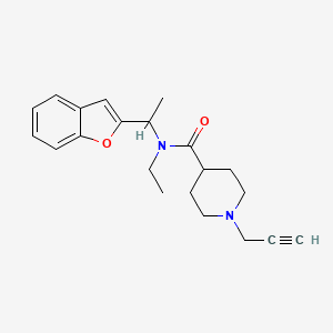 molecular formula C21H26N2O2 B2586926 N-[1-(1-benzofuran-2-yl)ethyl]-N-ethyl-1-(prop-2-yn-1-yl)piperidine-4-carboxamide CAS No. 1258765-35-3