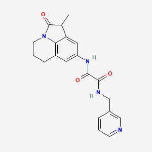 molecular formula C20H20N4O3 B2586970 N-{3-methyl-2-oxo-1-azatricyclo[6.3.1.0^{4,12}]dodeca-4,6,8(12)-trien-6-yl}-N'-[(pyridin-3-yl)methyl]ethanediamide CAS No. 898454-89-2