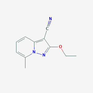 molecular formula C11H11N3O B025870 2-Ethoxy-7-methylpyrazolo[1,5-a]pyridine-3-carbonitrile CAS No. 110911-77-8