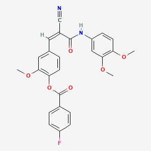 [4-[(Z)-2-Cyano-3-(3,4-dimethoxyanilino)-3-oxoprop-1-enyl]-2-methoxyphenyl] 4-fluorobenzoate