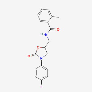 N-((3-(4-fluorophenyl)-2-oxooxazolidin-5-yl)methyl)-2-methylbenzamide