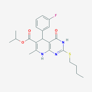 Isopropyl 2-(butylthio)-5-(3-fluorophenyl)-7-methyl-4-oxo-3,4,5,8-tetrahydropyrido[2,3-d]pyrimidine-6-carboxylate