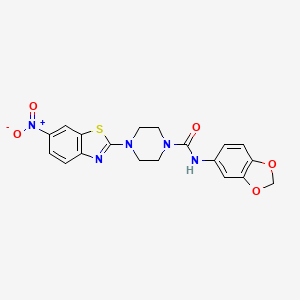 N-(benzo[d][1,3]dioxol-5-yl)-4-(6-nitrobenzo[d]thiazol-2-yl)piperazine-1-carboxamide