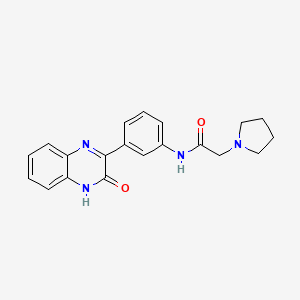 molecular formula C20H20N4O2 B2587047 N-(3-(3-hydroxyquinoxalin-2-yl)phenyl)-2-(pyrrolidin-1-yl)acetamide CAS No. 1798017-86-3
