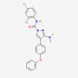 molecular formula C24H20Cl2N4O2 B2587050 N-(2,4-dichlorophenyl)-3-(dimethylamino)-4-(4-phenoxyphenyl)-1H-pyrazole-1-carboxamide CAS No. 321553-16-6