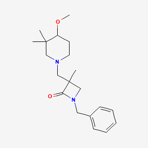 1-Benzyl-3-[(4-methoxy-3,3-dimethylpiperidin-1-yl)methyl]-3-methylazetidin-2-one