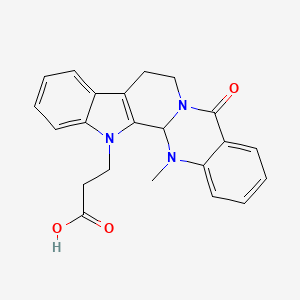 3-(14-methyl-5-oxo-7,8,13b,14-tetrahydroindolo[2',3':3,4]pyrido[2,1-b]quinazolin-13(5H)-yl)propanoic acid