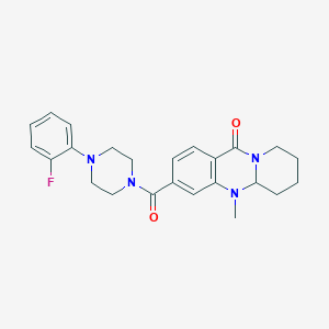 3-[4-(2-fluorophenyl)piperazine-1-carbonyl]-5-methyl-5H,5aH,6H,7H,8H,9H,11H-pyrido[2,1-b]quinazolin-11-one