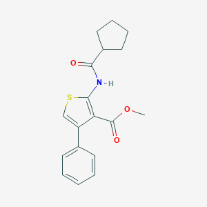 molecular formula C18H19NO3S B258709 METHYL 2-CYCLOPENTANEAMIDO-4-PHENYLTHIOPHENE-3-CARBOXYLATE 