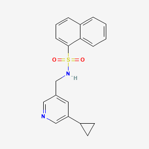 molecular formula C19H18N2O2S B2587108 N-[(5-cyclopropylpyridin-3-yl)methyl]naphthalene-1-sulfonamide CAS No. 2034571-11-2