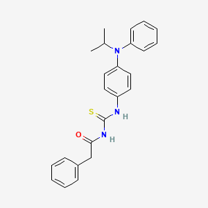 molecular formula C24H25N3OS B2587132 N-(((4-((Isopropyl)phenylamino)phenyl)amino)thioxomethyl)-2-phenylethanamide CAS No. 1024372-05-1