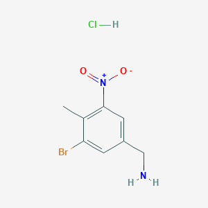 molecular formula C8H10BrClN2O2 B2587138 (3-Bromo-4-methyl-5-nitrophenyl)methanamine;hydrochloride CAS No. 2375268-20-3