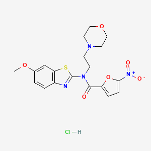 molecular formula C19H21ClN4O6S B2587157 N-(6-methoxybenzo[d]thiazol-2-yl)-N-(2-morpholinoethyl)-5-nitrofuran-2-carboxamide hydrochloride CAS No. 1217062-53-7