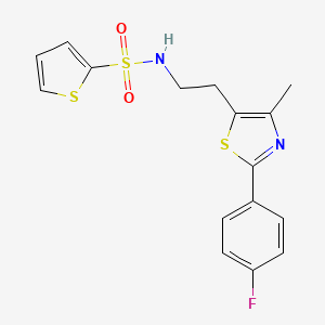 molecular formula C16H15FN2O2S3 B2587220 N-{2-[2-(4-fluorophenyl)-4-methyl-1,3-thiazol-5-yl]ethyl}thiophene-2-sulfonamide CAS No. 894005-60-8