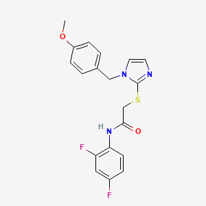 molecular formula C19H17F2N3O2S B2587231 N-(2,4-difluorophenyl)-2-({1-[(4-methoxyphenyl)methyl]-1H-imidazol-2-yl}sulfanyl)acetamide CAS No. 893373-33-6