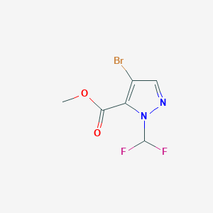 molecular formula C6H5BrF2N2O2 B2587261 methyl 4-bromo-1-(difluoromethyl)-1H-pyrazole-5-carboxylate CAS No. 1856080-32-4