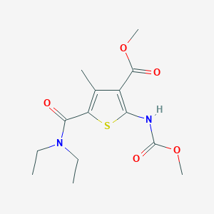 molecular formula C14H20N2O5S B258728 methyl 5-[(diethylamino)carbonyl]-2-[(methoxycarbonyl)amino]-4-methyl-3-thiophenecarboxylate 