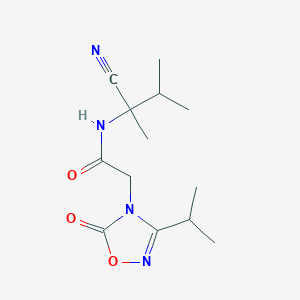 molecular formula C13H20N4O3 B2587295 N-(2-Cyano-3-methylbutan-2-yl)-2-(5-oxo-3-propan-2-yl-1,2,4-oxadiazol-4-yl)acetamide CAS No. 2418719-36-3