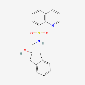 molecular formula C19H18N2O3S B2587296 N-((2-hydroxy-2,3-dihydro-1H-inden-2-yl)methyl)quinoline-8-sulfonamide CAS No. 2034408-55-2