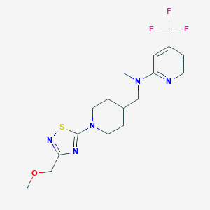molecular formula C17H22F3N5OS B2587304 N-({1-[3-(methoxymethyl)-1,2,4-thiadiazol-5-yl]piperidin-4-yl}methyl)-N-methyl-4-(trifluoromethyl)pyridin-2-amine CAS No. 2415565-22-7