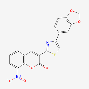 3-(4-(benzo[d][1,3]dioxol-5-yl)thiazol-2-yl)-8-nitro-2H-chromen-2-one