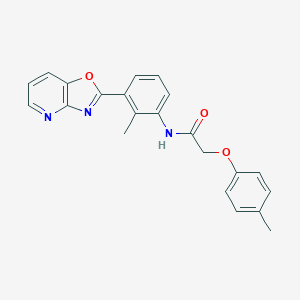 molecular formula C22H19N3O3 B258733 N-[2-methyl-3-([1,3]oxazolo[4,5-b]pyridin-2-yl)phenyl]-2-(4-methylphenoxy)acetamide 