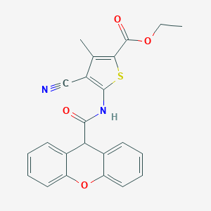 molecular formula C23H18N2O4S B258735 ethyl 4-cyano-3-methyl-5-[(9H-xanthen-9-ylcarbonyl)amino]-2-thiophenecarboxylate 