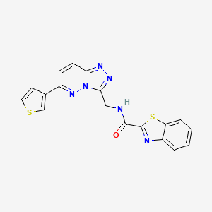 molecular formula C18H12N6OS2 B2587386 N-((6-(thiophen-3-yl)-[1,2,4]triazolo[4,3-b]pyridazin-3-yl)methyl)benzo[d]thiazole-2-carboxamide CAS No. 1903152-38-4