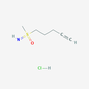 molecular formula C6H12ClNOS B2587397 Imino-methyl-oxo-pent-4-ynyl-lambda6-sulfane;hydrochloride CAS No. 2413869-46-0