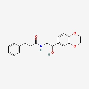 molecular formula C19H21NO4 B2587402 N-[2-(2,3-dihydro-1,4-benzodioxin-6-yl)-2-hydroxyethyl]-3-phenylpropanamide CAS No. 1787687-04-0