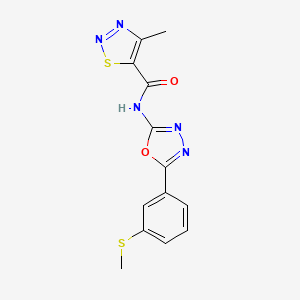 4-methyl-N-(5-(3-(methylthio)phenyl)-1,3,4-oxadiazol-2-yl)-1,2,3-thiadiazole-5-carboxamide