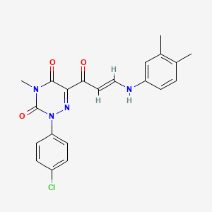 2-(4-Chlorophenyl)-6-(3-(3,4-dimethylanilino)acryloyl)-4-methyl-1,2,4-triazine-3,5(2H,4H)-dione
