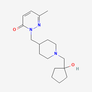 2-({1-[(1-Hydroxycyclopentyl)methyl]piperidin-4-yl}methyl)-6-methyl-2,3-dihydropyridazin-3-one
