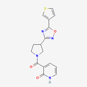 3-(3-(5-(thiophen-3-yl)-1,2,4-oxadiazol-3-yl)pyrrolidine-1-carbonyl)pyridin-2(1H)-one