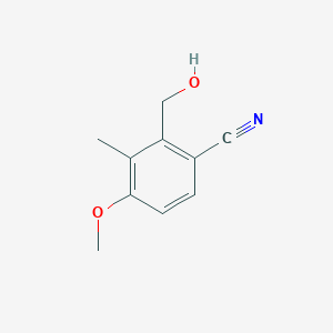 molecular formula C10H11NO2 B2587450 2-(Hydroxymethyl)-4-methoxy-3-methylbenzonitrile CAS No. 1370587-32-8